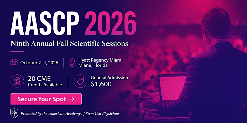 Folder de AASCP 2026 Fall Scientific Sessions, Regenerative Medicine Conference Miami