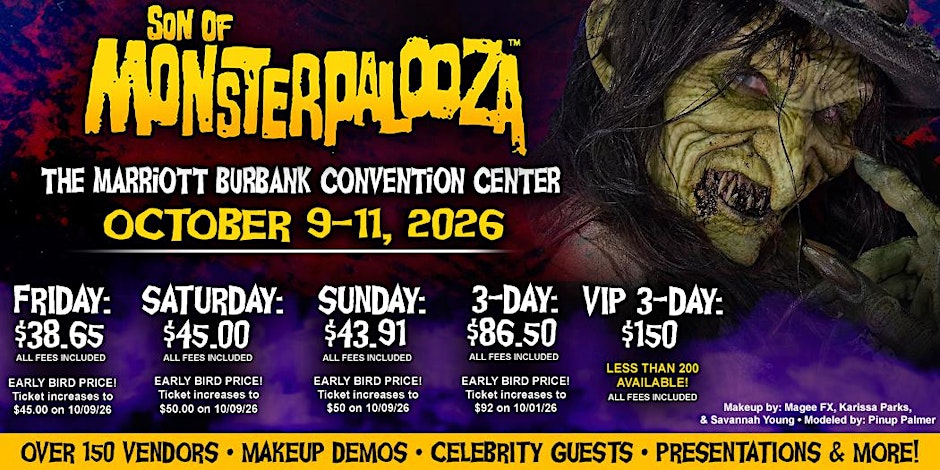 Folder de SON OF MONSTERPALOOZA - Burbank - 2026